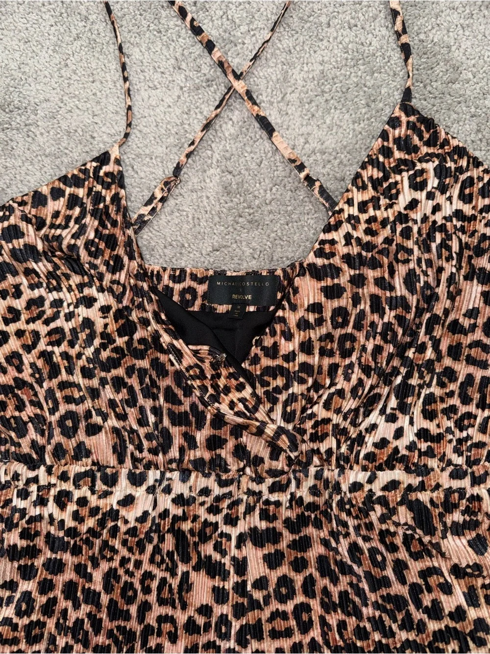 Leopard Print V-Neck Romper - Brown & Black